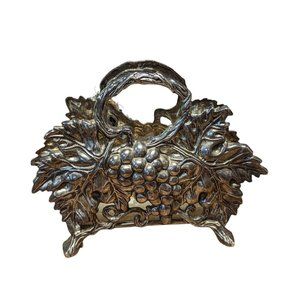 Godinger Silver 1994 Grape Leaves Napkin Holder Decorative